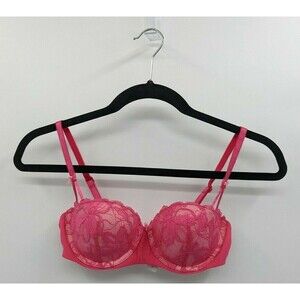 Victoria's Secret Bra Women’s 32B Hot Pink Lace Balconet